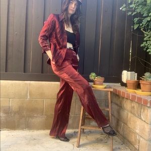 Vintage Aqua Blues Rust Glitter Club Suit Set